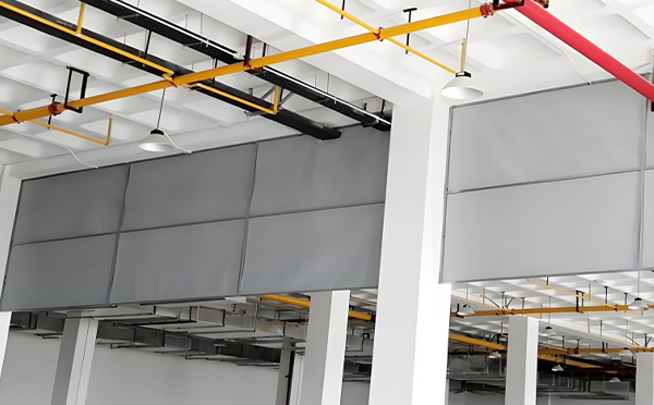 商场防烟分区常闭节点：海西直辖挡烟垂壁高度与控制器接线图解